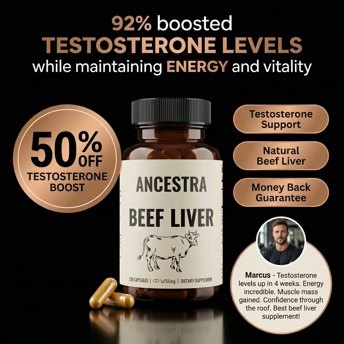 Ancestra™ Men’s Testosterone & Vitality Support Formula